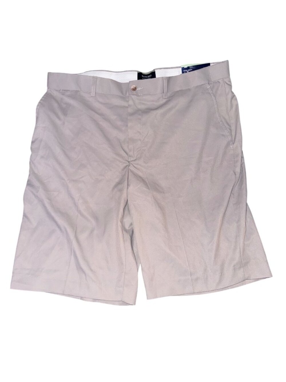 Britches By Samtex Mens Flex Waistband Easy-Care Gray Shorts 38W 100% Polyester